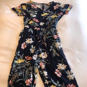 Floral navy blue jumpsuit